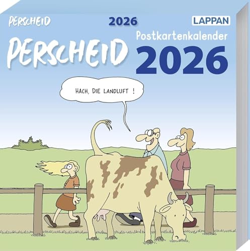 Perscheid - Postkartenkalender 2026 - Lappan-Verlag - Martin Perscheid - Mit 53 heraustrennbaren Postkarten mit fiesen Cartoons - 15,5 cm x 15,5 cm