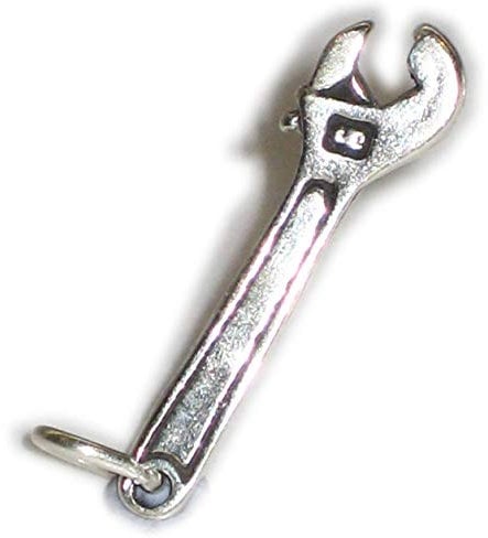 Wrench sterling silver charm .925 x 1 Tools spanner charms