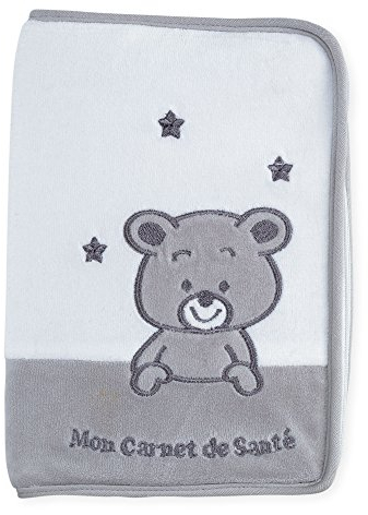 Protège Carnet de Santé Bébé Ourson - Velours Doux - Cadeau Naissance - Mixte Garçon et Fille