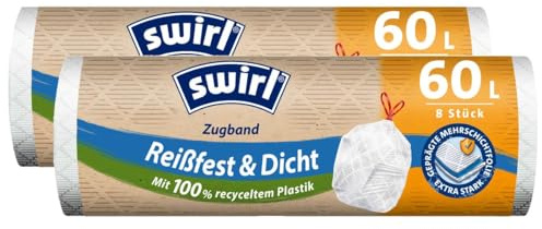 2x Swirl Zugband Müllbeutel 60L (10 stk./ Rolle)