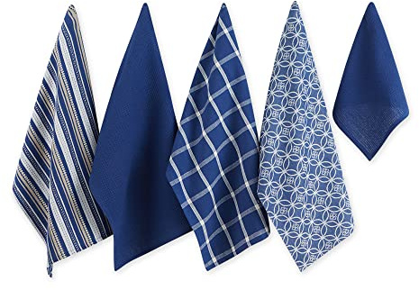 DII Kitchen Set, Cotton, Nautical Blue, Dishtowel, 18x28 Dishcloth, 13x13