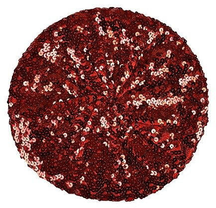 Efashionsquare Paillette Leicht Glitzern Baskenmütze SEQUINBERET
