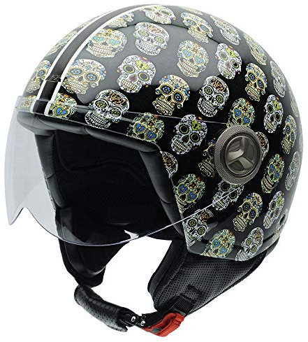 NZI Zeta Grafik Offenes Gesicht Motorradhelm, Glanz Mexcal, Größe M