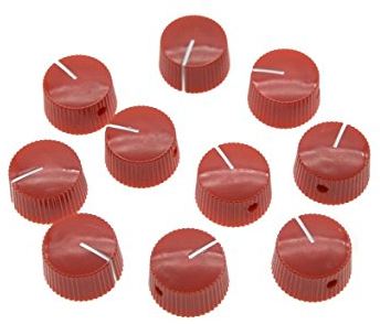 KAISH 10pcs Red Vintage Barrel Guitar Amplifier Knob Round Knobs with Set Screw