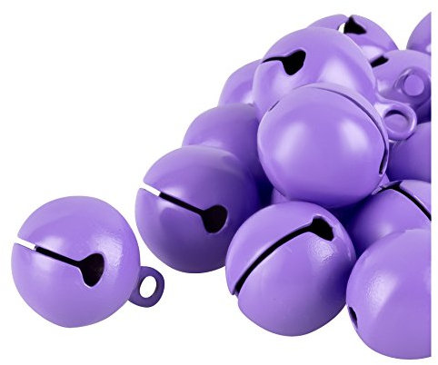 100 Laute Glöckchen Schellen - ca. 17x13 mm - Aus Kupfer - mit Öse - Kleenes Traumhandel® (Pastell Lila)