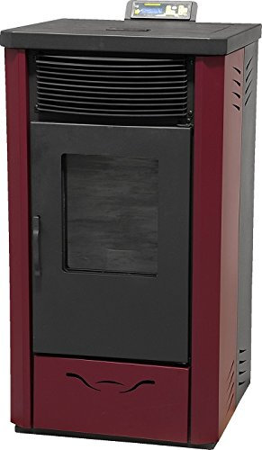 OreWork Poêle à granulés 11 KW NBP15N Rouge Haute efficacité pour espaces jusqu'à 110 m²
