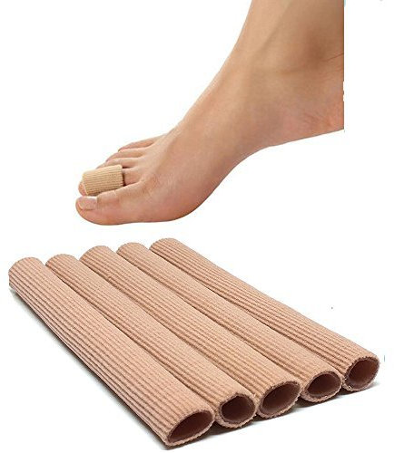 5 Stück Silikon Zehenschutz Schlauchbandage Fingerbandage Fingerschutz Gel Zehenpolster 15x1.5cm