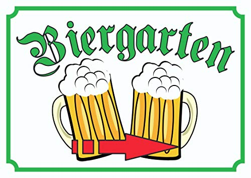 HB-Druck Biergarten Schild Pfeil rechts A0 Rückseite selbstklebend