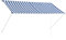 vidaXL Toldo Retráctil 250x150 cm Azul y Blanco Parasol Ventana Terraza Hogar
