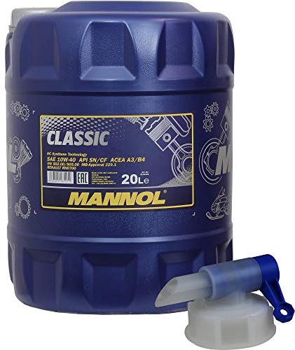 20 Liter MANNOL Motoröl Classic 10W-40 Engine Oil Öl inkl. Auslaufhahn