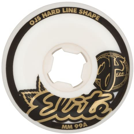 OJ Wheels Elite Hard Line 99a Skateboard-Räder, weiß, 55 mm