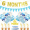 JOYMEMO 6 Monate Geburtstag Dekorationen für Boy Gold halbes Jahr Banner Cake Topper Pink 1/2 Wimpel Party Supplies