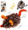 GiGwi Squeaking Cat Toy Mouse Electronic Moving Cat Toy, Automatic Mice Cat Toy with Furry Tail, Interactive Squeaky Mouse for Cats Indoor/Outdoor Exercise (Orange-Ear)