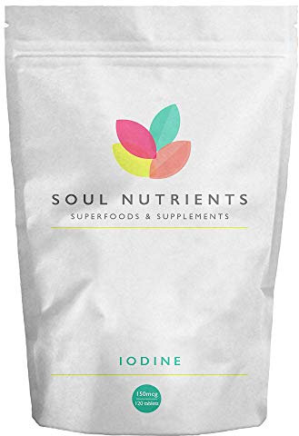 Iodine 150mcg 120 Tablets | Max Strength Natural Source of Iodine from Potassium Iodide | Pregnancy Health & Thyroid Supplement | Vegan UK Made | GMP Approved | Stocking Filler