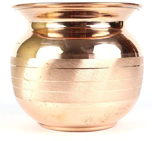ASHIRWAD Pure Copper Lota for Pooja Hindu Prayer Kalash Arti Pot | AE000025-03 (650ML)