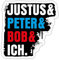 Spreadshirt Die Drei Fragezeichen Justus & Peter & Bob & Ich Sticker, max. 10x10 cm, 10 x 10 cm, Mattweiß