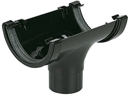 FloPlast - Half Round Running Outlet 112mm Black