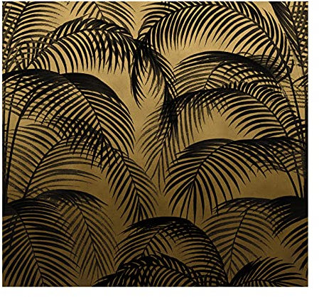 Art For The Home Papier peint panoramique Palmiers Glamour 280 x 300cm Noir, ocre