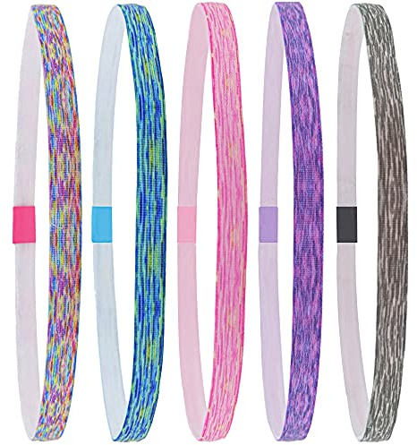 FROG SAC 5 Sports Headbands for Girls (Space Tie Dye)