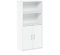 Furinno Pasir Bibliothèque de Rangement avec 2 étagères Ouvertes et 2 Portes, Blanc