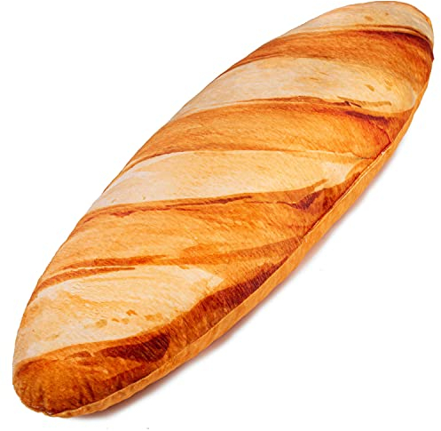 Ferocity Samt Kissen für das Kinderzimmer 40 cm Groß; Deko für Kinder Motiv Gold Braun Brötchen [091]