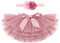 IMEKIS Baby Mädchen Tutu Kleid Kleinkind Prinzessin Regenbogen Geschichtete Tüllrock Pumphose Windel Überzug mit Blumenstirnband 2 Stück Geburtstagsparty Outfit für Fotografie Requisiten 18-24 Monate