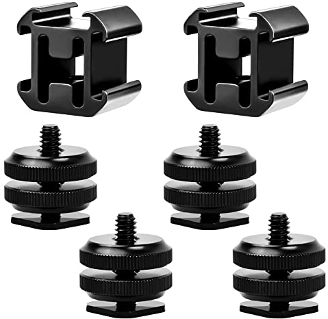 6 Stück Kamera Blitzschuhadapter Set Cold Shoe Mount Dreifach Blitzschuh Adapter Blitzschuh Stativgewinde 1/4 20 für Blitzlichter Audiorecorder Mikrofone CSM Einbauadapter Photographic Equipment