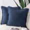 Madizz 2er Set Kissenbezügen aus Wildleder mit Fransenquasten Weiche dekorative Kissenbezüge für Sofa Schlafzimmer Kissenhülle Dunkelblau 65x65 cm Quadrat