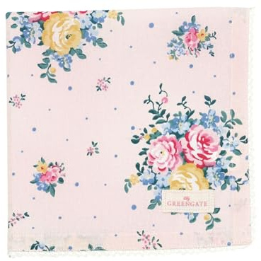 Greengate COTNAPWLLRA1908 Laura Stoffserv. mit Spitze Pale pink 40 x 40 cm (1 Stück)