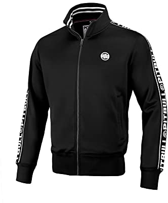 Pitbull - Herren Pullover, Sweatshirt Herren Oldschool Tape Logo, Pullover Herren Normaler Sportlicher Schnitt, Komfortabel Sweatshirts für Herren, Polyestergewebe Herren Blouson - M, Schwarz