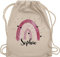 Turnbeutel Rucksack - Boho Regenbogen I Boho Rainbow - Unisize - Naturweiß - kindergarten beutel kindergartenbeutel name kita stoffbeutel sportbeutel schule wäschebeutel für kinder bohemian