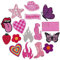 Winrase 16pcs Pink Leopard Lip Iron on Patches Embroidered Motif Applique Decoration Sew on Patches Custom Embroidered Patches for DIY Clothes,Dress,Jeans,Caps,Arts Craft Sew Making (Pink-theme 16pcs)