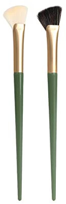 TEONEI Half Fan-shape Nose Shadow Brush,Angled Contour Makeup Brush,Professional Highlighter Blush Make Up Tools,2PCS