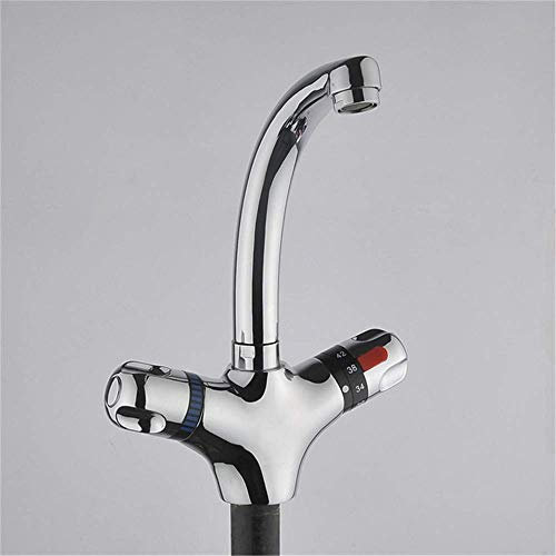 Robinet de lavabo thermostatique de Haute qualité Robinet de lavabo thermostatique en cuivre Mélangeur d'eau Froide et Chaude monotrou Robinet d'évier de Salle de Bain Robinet de Toilette d'