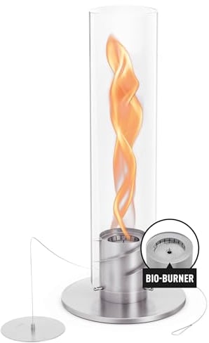 höfats - Spin 1500 Silber NEUES Modell mit verlängerter Brenndauer Dank innovativer Brenntechnologie - flüssig Bioethanolkamin, Edelstahl Tischfeuer, wärmender Tischkamin für Indoor und Outdoor