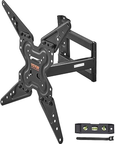 VEVOR Soporte de Pared para Televisores de Pantalla de 26-55 Carga de 45 kg Soporte para TV Inclinable y Giratorio VESA 400x400 mm Máximo Soporte de Pared de Acero al Carbono para Casa Oficina
