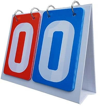 Baoblaze Sport-Anzeigetafel, Punktezähler, 2-stellig, tragbar, manuell, Punkte-Flip-Karten, Punktetafel, Flip-Zahlen-Anzeigetafel für Baseball, Fußball, rot blau