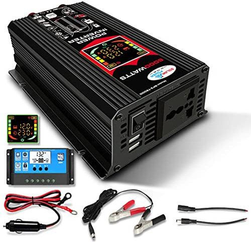 Bexdug Batterie Kit, Kit solaires Flexibles 4000W 12V à 220V 18W Panneau Solaire 30A ContrôLeur, Kit démarrage Panneau Solaire pour Camping-Car Ho réseau avec Batterie et onduleur
