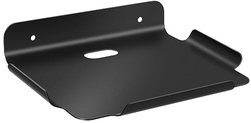 aplslpa 8x 6.4 Floating Shelves, Metal Wall Shelf for Wall Storage, for Smart Home, Speakers, Internet Router, Security Camera - for Bedroom, Bathroom, and Living Room (Black)