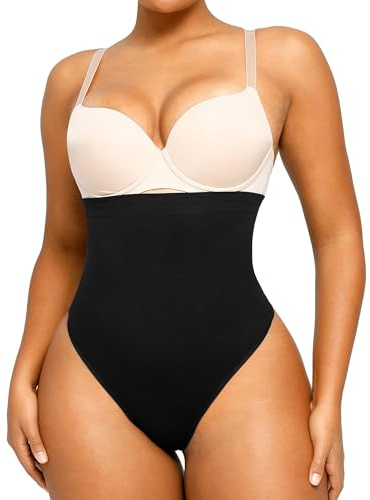 SHAPELLX Shapewear Thong Tummy Control Seamless High Waist Fajas Underwear