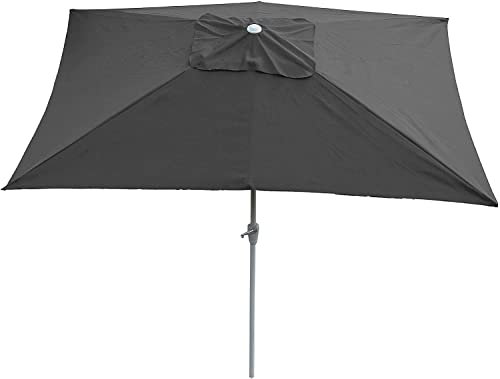Décoshop26 Parasol de Jardin 2x3m rectangulaire inclinable Polyester/Aluminium 4,5kg Anthracite 04_0003889