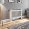 DuraTherm® Radiator Cover White Painted Modern Horizontal Slat Shelves MDF Cabinet Shelf for Radiators, Living Rooms, Bedrooms, Medium (W: 112cm / H: 81.5cm / D: 19cm)