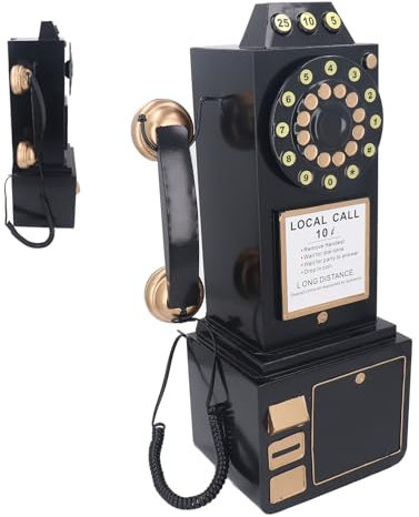 Modello di Telefono Vintage, Ornamento per Telefono Fisso con Quadrante in Ferro alla Moda Montato a Parete per Soggiorno, Camera da Letto