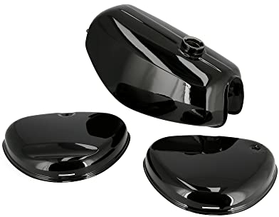 Set: Tank + Seitendeckel Enduro, Schwarz RAL 9005 - für Simson S51E, S70E