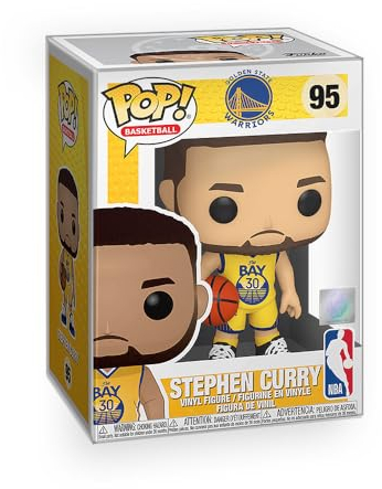 Epic Collectibles Pop Sports: Stephen Curry Golden State Warriors The Bay NBA Basketball Vinyl Figure Bundle with Compatible Funko Box Protector