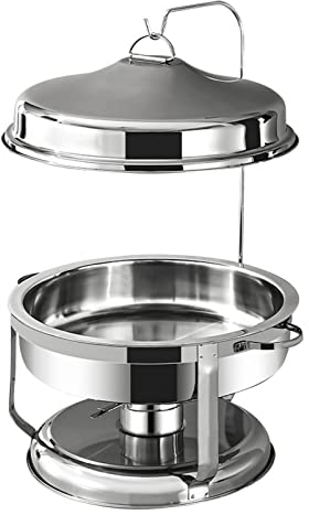 Buffet Set Edelstahl Chafing Dish mit Aufhänger, Wasserschalen & Speisepfannen - Speisenwärmer für Partys Buffets - Silber - 9L