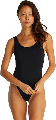 Calvin Klein Donna Costume da Bagno Scoop Back One Piece con Spalline con Logo, Nero (Pvh Black), M