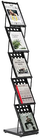 GAOUSD Présentoir à Brochures Porte Revues Pliable 5 étages Présentoir à Magazines Support Pour Littérature,Convient Pour Bureau, Bibliothèque, Salon