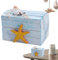 Strandbox aus Holz – Seestern-Andenkenbox, Schmuck-Aufbewahrungsbox | Nautische Andenken-Aufbewahrungsbox mit Rettungsring- , Strand-Themen-Aufbewahrungsbox aus Holz, rustikale dekorative Box für