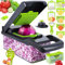 GXIQYL Hachoir multifonction 16 en 1 pour légumes, oignons, légumes, poivre, salade, tomates, pommes de terre, carottes, ail (gris-vert)